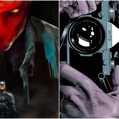 Un Batman minacciato da un Red Hood minaccioso, mentre il Joker, con la sua risata folle, cattura il momento con una macchina fotografica. La storia di Joker è piena di caos.