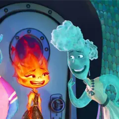 Tre personaggi animati: un uomo blu di elemental acqua, una donna di fuoco e un'altra donna di acqua.