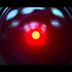 L'occhio rosso di HAL 9000, simbolo del significato di 2001 Odissea nello spazio: intelligenza artificiale e coscienza.