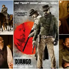 Il cast di Django Unchained: Jamie Foxx, Christoph Waltz, Leonardo DiCaprio, Kerry Washington e Samuel L. Jackson in scene iconiche.