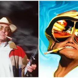 Paura e delirio a Las Vegas: un uomo con cappello e sigaretta, riflessi psichedelici negli occhiali. Storia vera.
