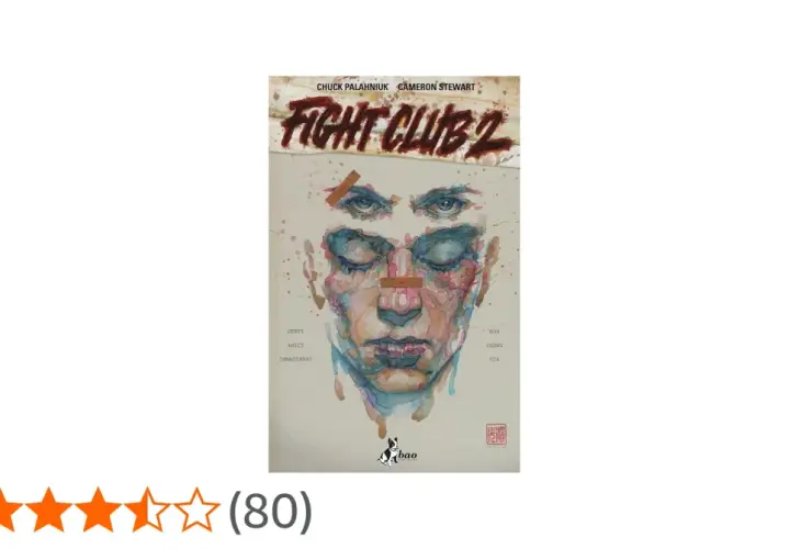 Copertina di Fight Club 2 con un volto acquerellato e ferito, che evoca i personaggi tormentati.