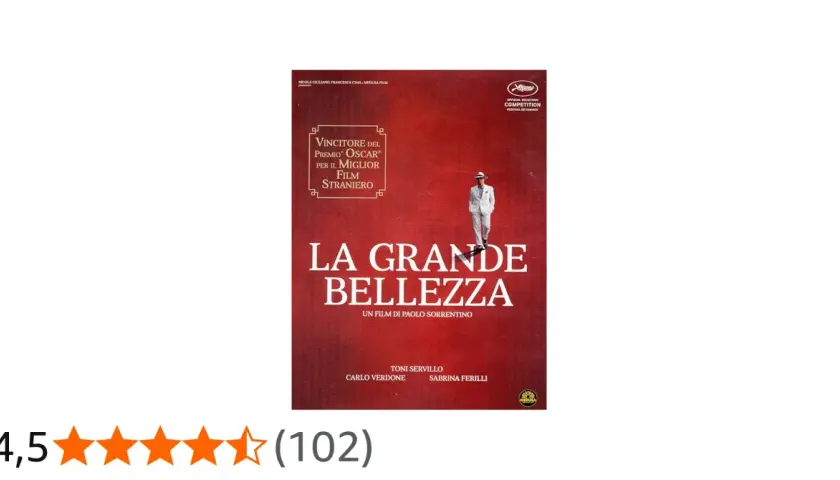 Locandina de "La Grande Bellezza", vincitore Oscar Miglior Film Straniero. Le recensioni lo celebrano.