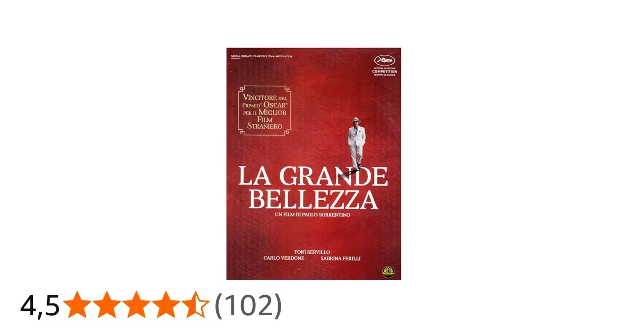 Locandina de "La Grande Bellezza", vincitore Oscar Miglior Film Straniero. Le recensioni lo celebrano.