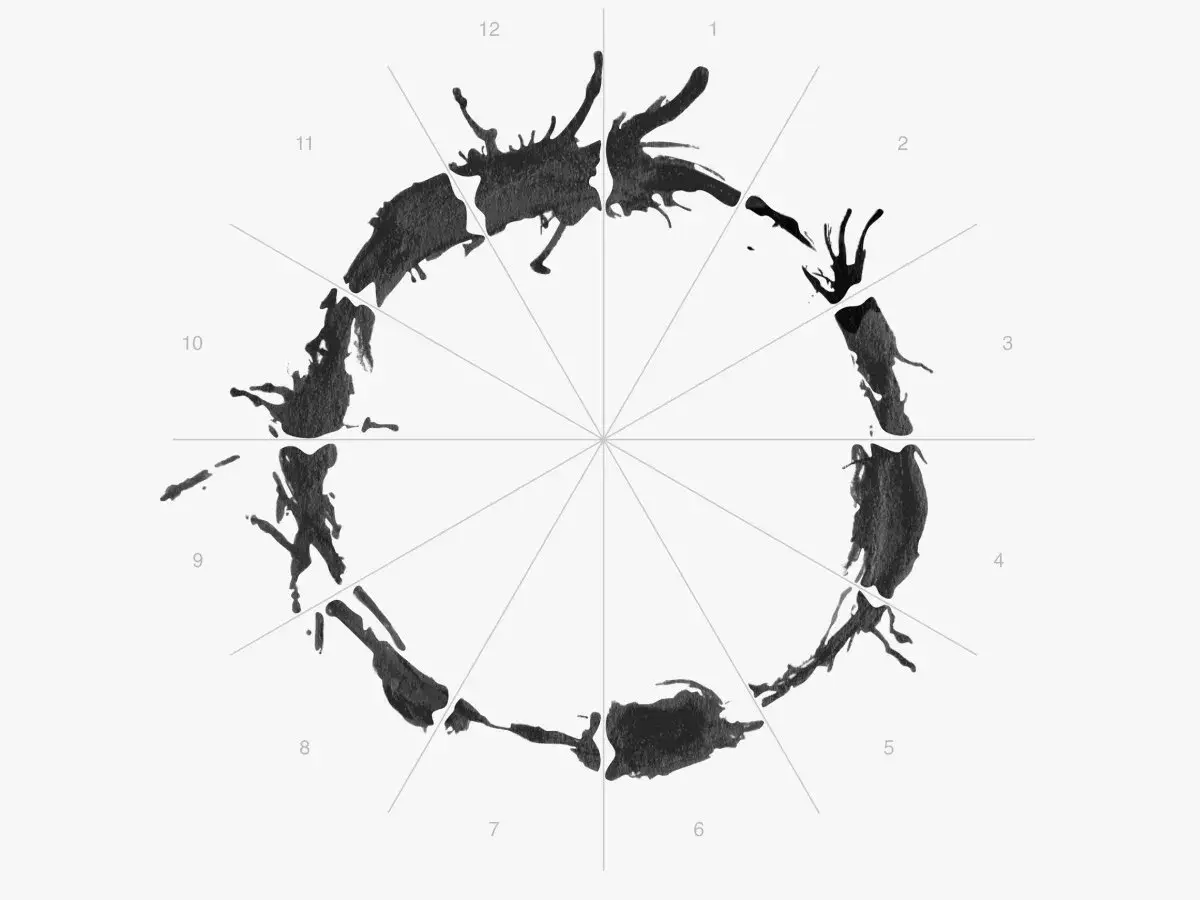 Simboli alieni circolari, come visti nel film Arrival. Una spiegazione visiva del loro linguaggio.
